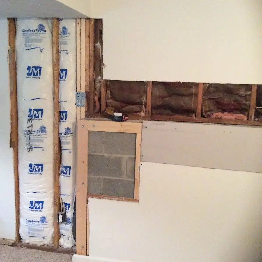 Wall insulation replacement during Basement Flood Cleanup in Hamburg
